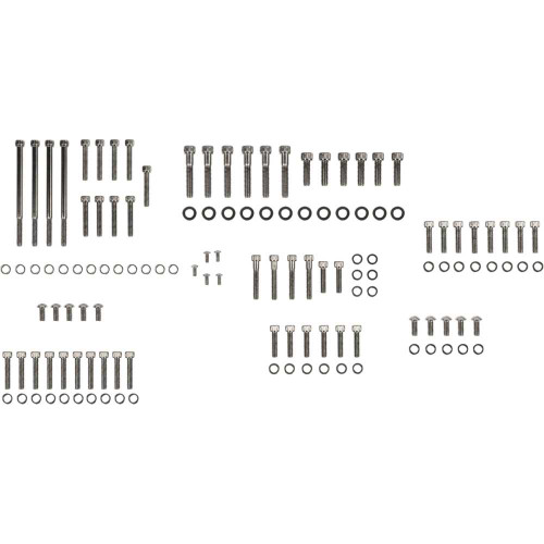 DRAG SPECIALTIES Drag Specialties Bolt Kit - Complete Motor - Knurled/Socket-Head - Black/Chrome - '07-'17 Softail/Dyna