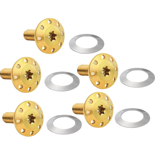 Arlen Ness Bolt Kit - Holeshot/Front/Floating/Brake Rotor - Spoke Mount - Gold - 5 Pack 300-922