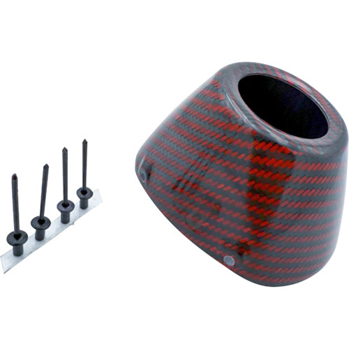 Fmf End Cap Replacement Kit - Carbon - Rct External - Red 040695