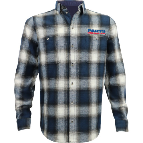 Throttle Threads Parts Unlimited Flannel 25 Shirt - Blue/Black - 2Xl Psu39St61Bl2R