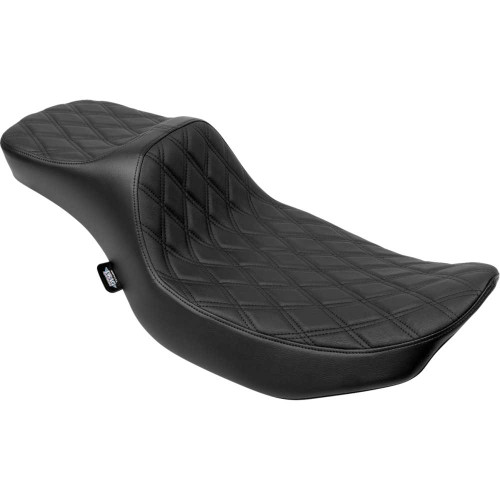 DRAG SPECIALTIES SEATS Drag Specialties Seats Extended Reach Predator Iii Seat - Double Diamond - Black Stitching - Vinyl - Flh/Flt '23-'24