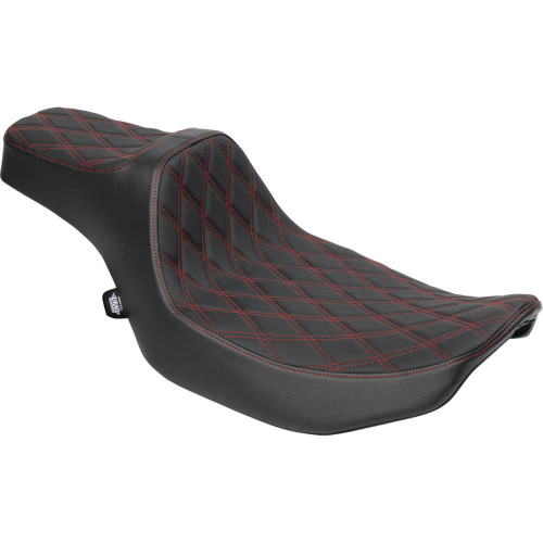 DRAG SPECIALTIES SEATS Drag Specialties Seats Extended Reach Predator Iii Set - Vinyl - Red Double Diamond Stitch - Flt/Flh '23-'24