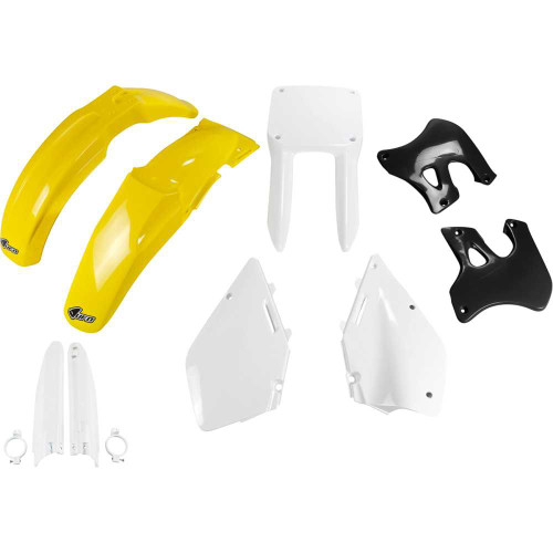 UFO SUKIT393F@999 Ufo Body Kit - Oem Yellow/White/Black - Suzuki - Rm 125/250 Sukit393F@999