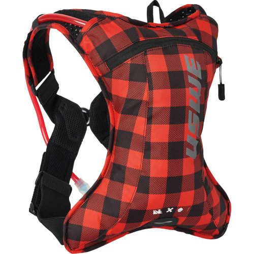 USWE 5202076048 Uswe Outlander Hydration Pack - 2L - Flannel Red/Black 5202076048