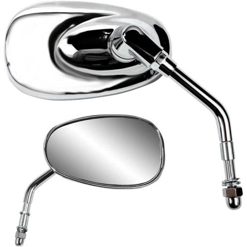 PARTS UNLIMITED Parts Unlimited Mirror - Side View - Oval - Short - Chrome