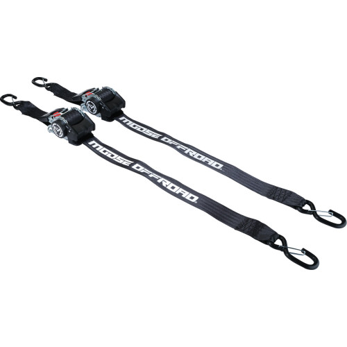 Moose Offroad Retractable Ratcheting Straps - 2" X 10' - Black 3920-0537