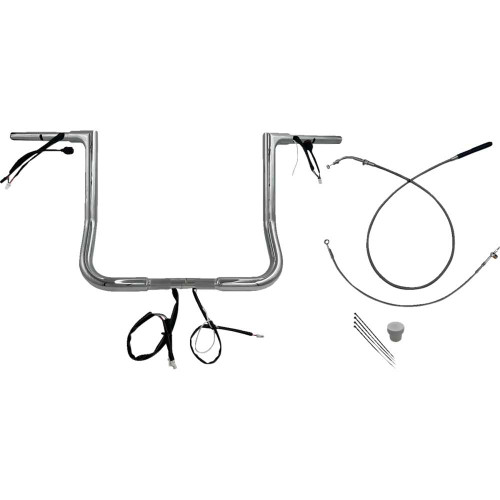 FAT BAGGERS INC. 749014 Fat Baggers Inc. 1-1/4" Ez Install Flat Top Handlebar - 14" - Chrome 749014