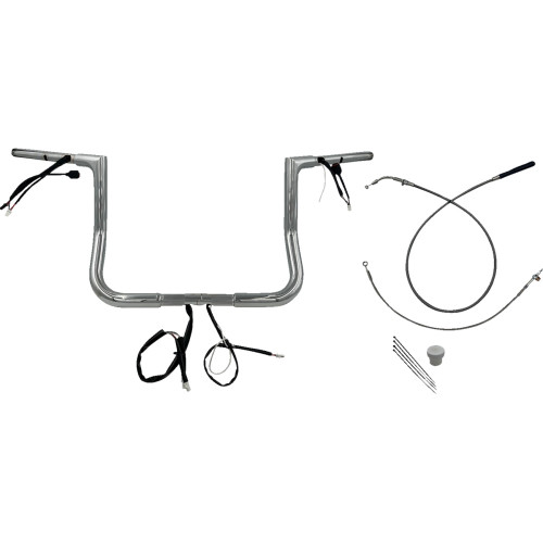 Fat Baggers Inc. 1-1/4" Ez Install Flat Top Handlebar - 12" - Chrome 749012