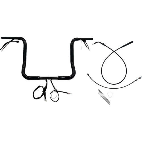FAT BAGGERS INC. 939014-B Fat Baggers Inc. 1-1/4" Ez Install Round Top Handlebar - 14" - Black 939014-B