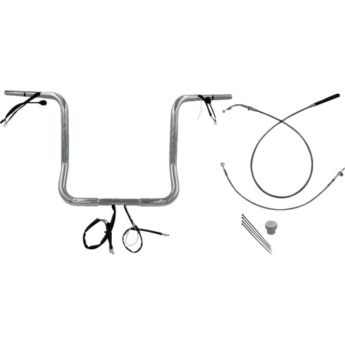 FAT BAGGERS INC. 939016 Fat Baggers Inc. 1-1/4" Ez Install Round Top Handlebar - 16" - Chrome 939016