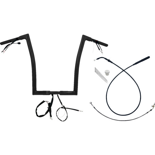 Fat Baggers Inc. 1-1/4" Ez Install Flat Top Handlebar - 16" - Black 749916-B