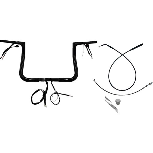 FAT BAGGERS INC. 749011-B Fat Baggers Inc. 1-1/4" Ez Install Flat Top Handlebar - 11" - Black 749011-B