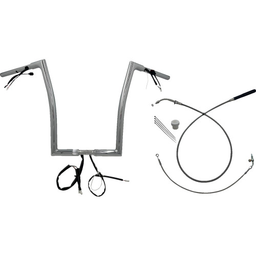 Fat Baggers Inc. 1-1/4" Ez Install Flat Top Handlebar - 16" - Chrome 749916