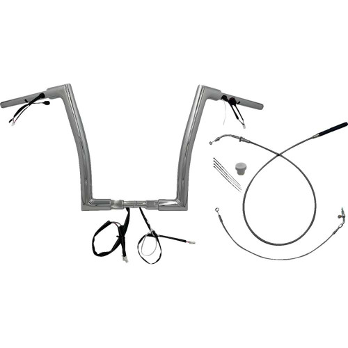 FAT BAGGERS INC. 649914 Fat Baggers Inc. 1-1/2" Ez Install Flat Top Handlebar - 14" - Chrome 649914