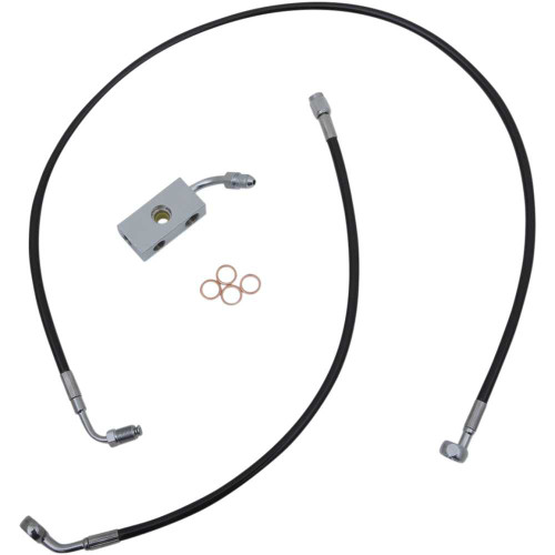 LA CHOPPERS LA-8152B16B La Choppers Brake Line - 15" - 17" Ape Hanger Handlebars - Black La-8152B16B