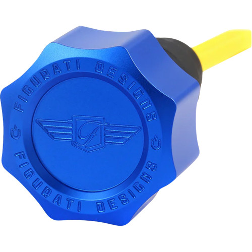 Figurati Designs Performance Magnetic Oil Dipstick - Curved - Blue - '07-'16 Touring/Trike Fdp01-Tckn-B Figurati Designs Performance Magnetic Oil Dipstick - Curved - Blue - '07-'16 Touring/Trike Fdp01-Tckn-B