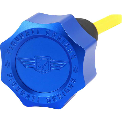 FIGURATI DESIGNS FDP01-TCKN-B Figurati Designs Performance Magnetic Oil Dipstick - Curved - Blue - '07-'16 Touring/Trike Fdp01-Tckn-B