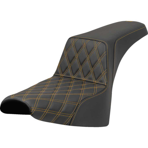 SADDLEMEN 818-30-17207 Saddlemen Step-Up Seat - Front Lattice Stitch - Gold Stitch - Fxst/Fxbb '18-'25 818-30-17207