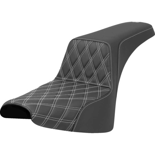 SADDLEMEN 818-30-17206 Saddlemen Step-Up Seat - Front Lattice Stitch - White Stitch - Fxst/Fxbb '18-'25 818-30-17206