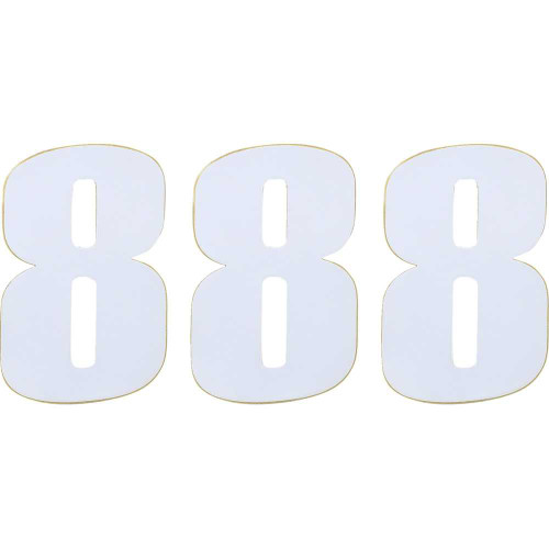 MOOSE RACING 80008 Moose Racing Race Number 8 - White - 4.5" 80008
