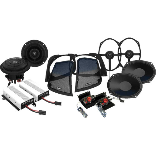 WILD BOAR AUDIO WBA RETRO 8004SG Amplifer/Speaker Kit - Fairing - Saddlebag W/Cut In Wba Retro 800.4Sg
