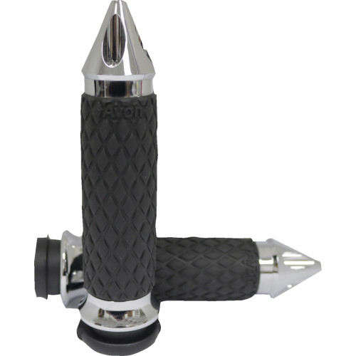 Avon Grips Diamond Contour Grips - Spike - Chrome Dia-60-Ch-Spike