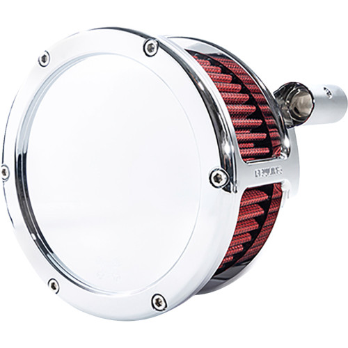 Ba Air Cleaner Kit - Chrome With Red Filter - '08-'17 Dyna/Softail/Touring 5457