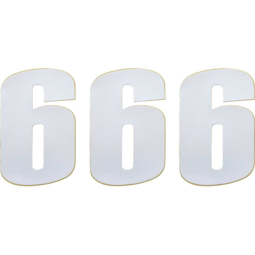 MOOSE RACING 80106 Moose Racing Race Number 6 - White - 6" 80106