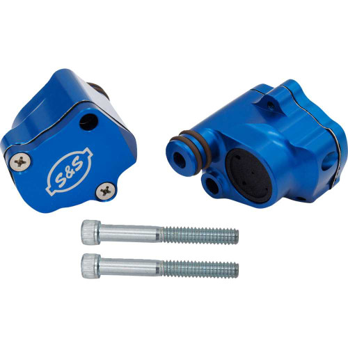 S&S CYCLE 9001186 Billet Head Breather Kit - Anodized Blue - M8 900-1186