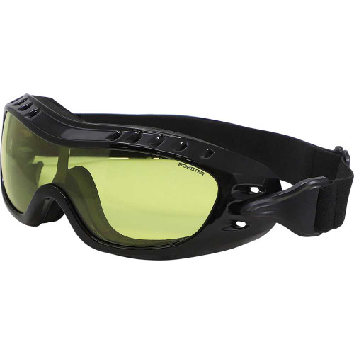 BOBSTER BHAWK01Y Bobster Night Hawk Goggles - Gloss Black - Yellow Bhawk01Y