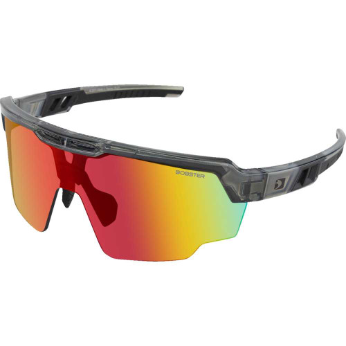 BOBSTER BWHE01 Bobster Wheelie Sunglasses - Gloss Clear Gray - Smoke Black/Red Revo Bwhe01
