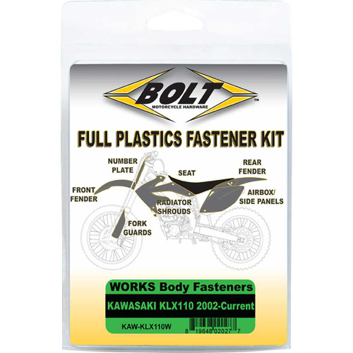 BOLT KAWKLX110W Body Work Fastener Kit - Kawasaki Kaw-Klx110W