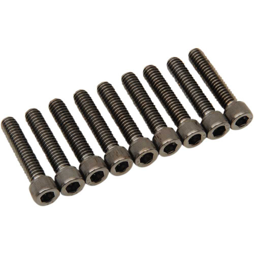 DRAG SPECIALTIES 2401-1025 Drag Specialties Bolt Kit - Camshaft Cover - Black/Chrome - Knurled - M8
