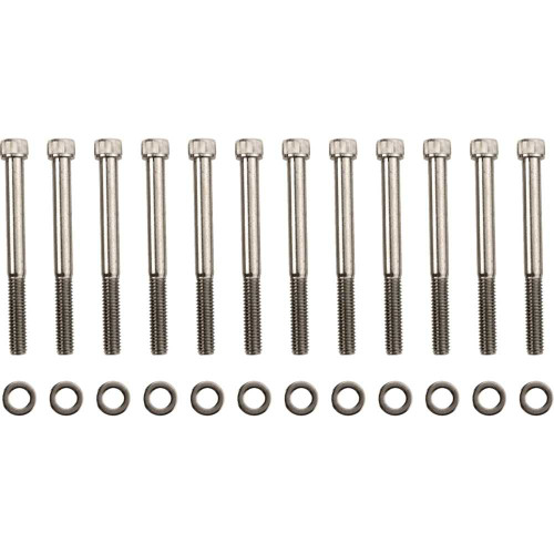 DRAG SPECIALTIES 2401-1023 Drag Specialties Bolt Kit - Crankcase - Black/Chrome - Knurled - M8