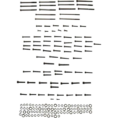 DRAG SPECIALTIES 2401-1018 Drag Specialties Bolt Kit - Engine - Black/Chrome - Smooth - M8