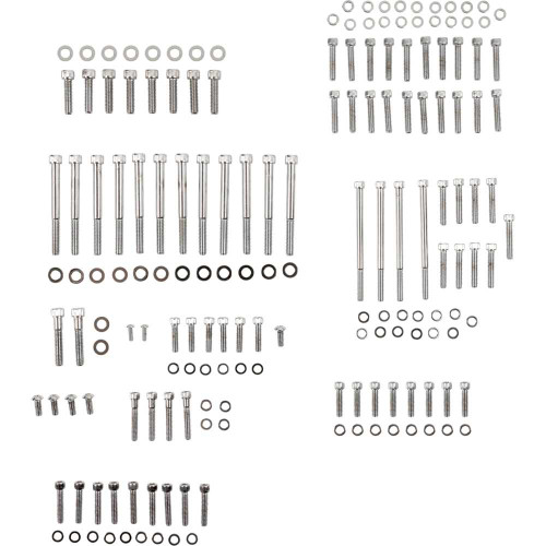 DRAG SPECIALTIES 2401-0966 Drag Specialties Bolt Kit - Engine - Allen - Chrome - Knurled - M8