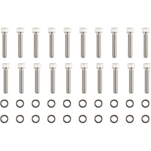 DRAG SPECIALTIES 2401-0970 Drag Specialties Bolt Kit - Rocker Cover - Chrome - Knurled - M8