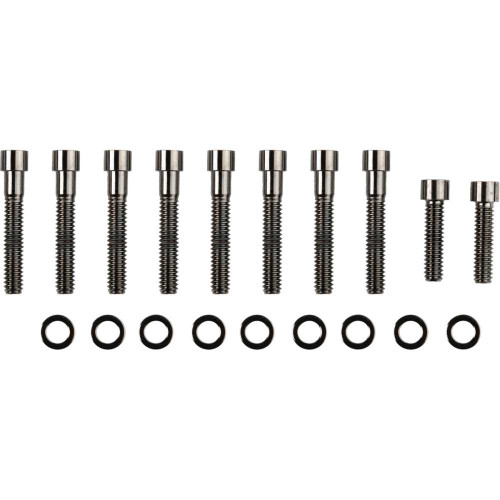DRAG SPECIALTIES 2401-1031 Drag Specialties Bolt Kit - Transmission Cover - Black/Chrome - Smooth - M8