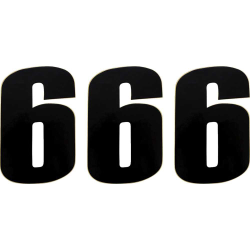 MOOSE RACING 80116 Moose Racing Race Number 6 - Black - 6" 80116