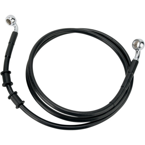 Drag Specialties Brake Line - Front - Black - +8" - Fxdb '08-'17