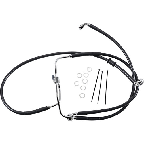 Drag Specialties Brake Line - Front - Black - +6" - Fxdf '08-'17