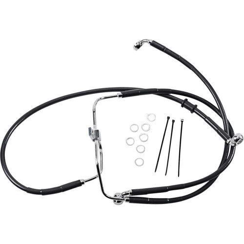 DRAG SPECIALTIES 1741-2909 Drag Specialties Brake Line - Front - Black - +6" - Fxdf '08-'17