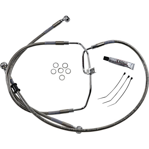 Drag Specialties Brake Line - +10" - Stainless Steel - Fxdf '08-'17