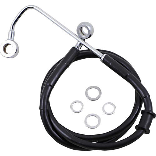 DRAG SPECIALTIES 1741-5787 Drag Specialties Brake Line - +10" - Black - '15-'17 Softail