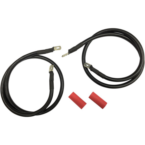 Drag Specialties Black Battery Cable Set - '89-'92 Fl