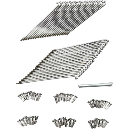 DRAG SPECIALTIES DS-380130 Drag Specialties Spoke Set - Drop Center - Front - Chrome - 19"