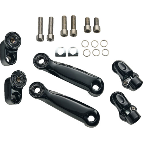 Ciro Adjustable Rydeculture Charles Chapa Peg Mounts - Passenger - Black - Indian 6R220