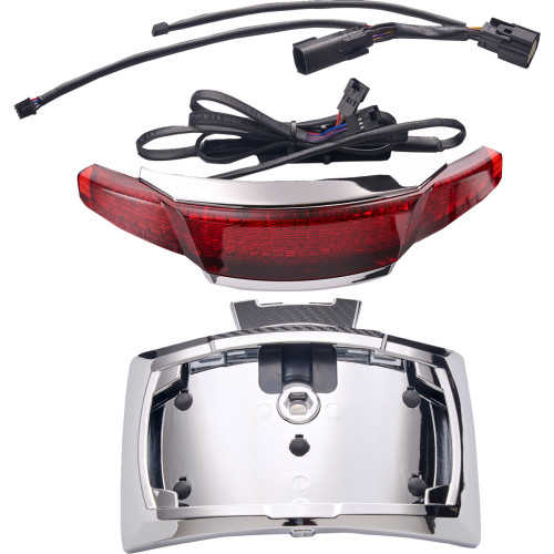 Ciro Taillight/License Plate Holder - Red Lens - Chrome 40373