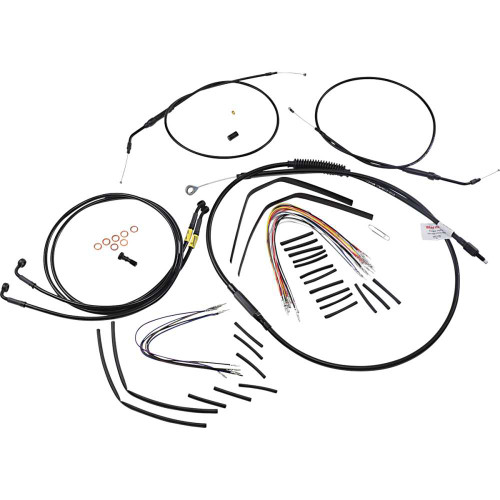 BURLY BRAND B301197 Burly Brand Complete Black Vinyl Handlebar Cable/Line Kit For Ape Hanger Handlebars - 12" B30-1197
