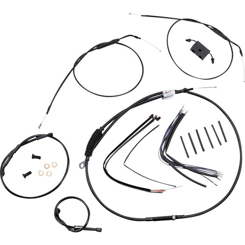 BURLY BRAND B301229 Burly Brand Extended Handlebar Cable And Brake Line Kit For Sportsters With Abs - 12" Ape Hanger Handlebars B30-1229